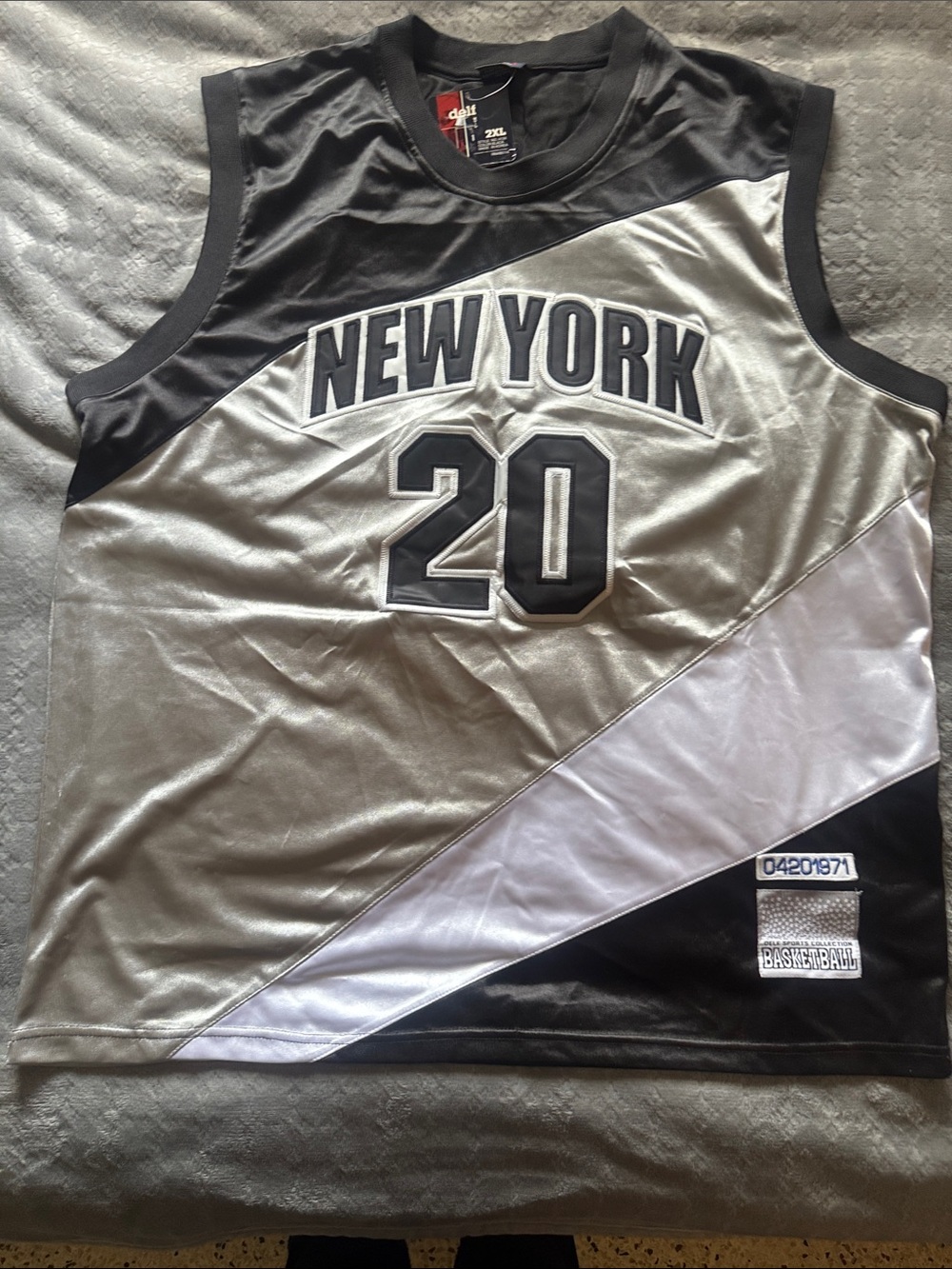 New York 20 Men’s Sleeveless Jersey - Black & Silver